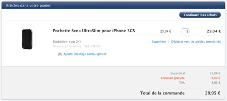 Frais de port offerts sur l'Apple Store