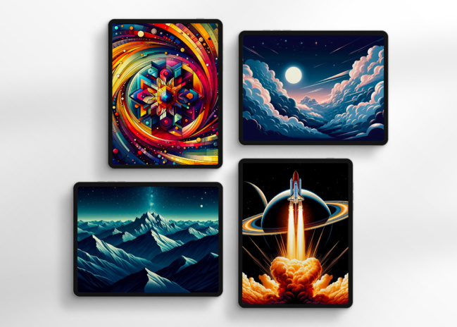 Fun • Des fonds d’écran contrastés spécialement réalisés pour les nouveaux iPad Pro OLED