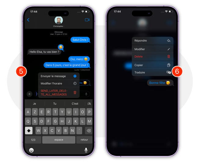 iOS 18 • Comment programmer un message pour un envoi en différé