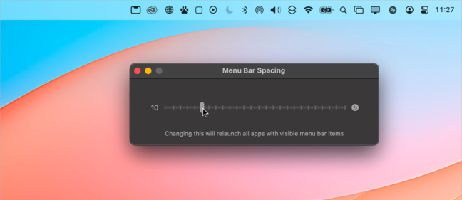 macOS • Donnez de l’espace aux icônes dans votre barre des menus