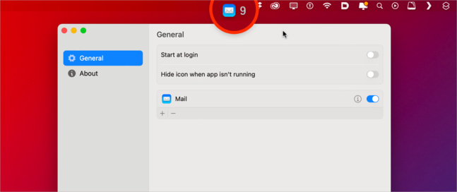 macOS • Affichez le nombre de messages reçus dans la barre des menus