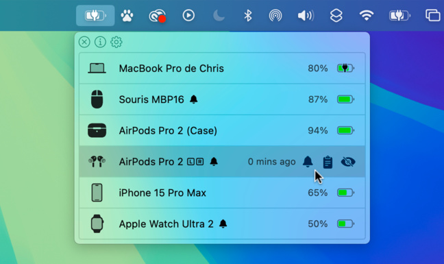 macOS • L’état des batteries de vos appareils toujours sous les yeux