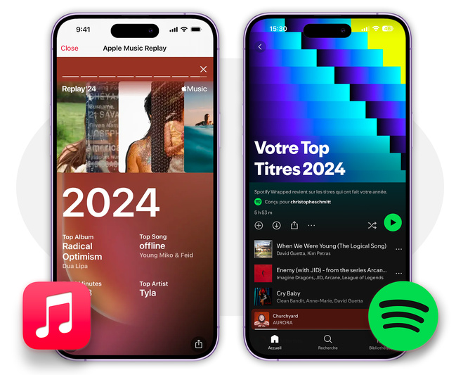 Musique • Spotify et Apple Music font votre bilan musical pour 2024