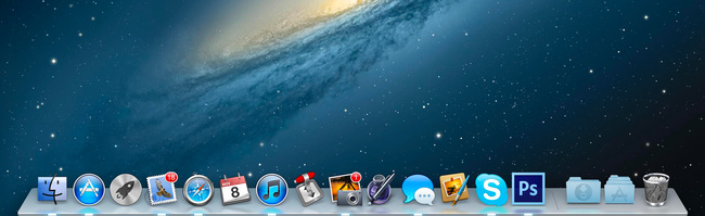 De jolis effets 3D dans cette version du dock sous Mac OS X Leopard.