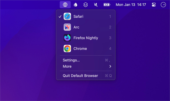 macOS • Basculez rapidement entre les navigateurs avec Default Browser