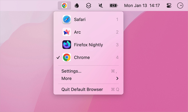 macOS • Basculez rapidement entre les navigateurs avec Default Browser