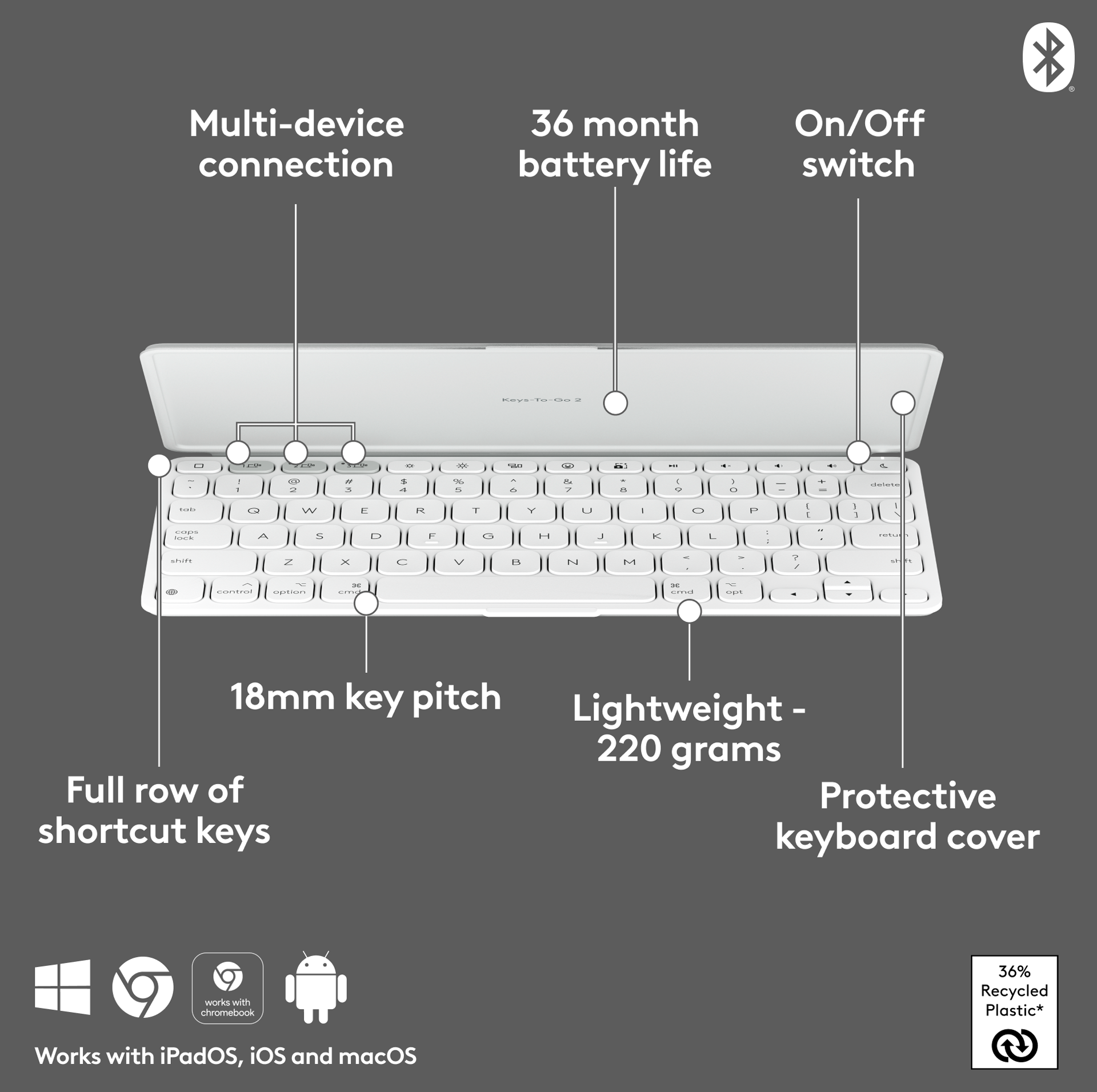Matériel • Logitech lance la version 2 de son clavier Bluetooth Keys-To-Go