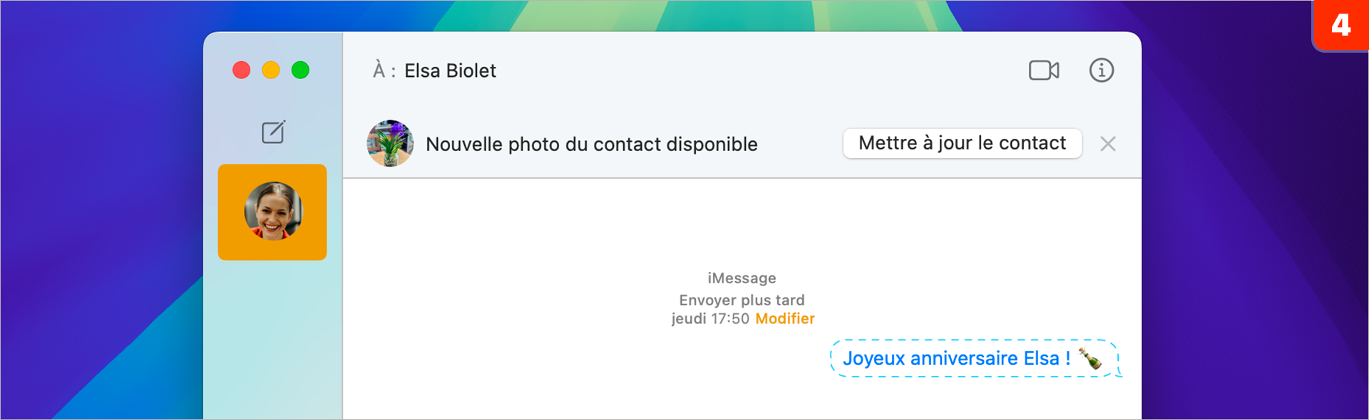 macOS Sequoia • Comment envoyer un message à une date ultérieure ?