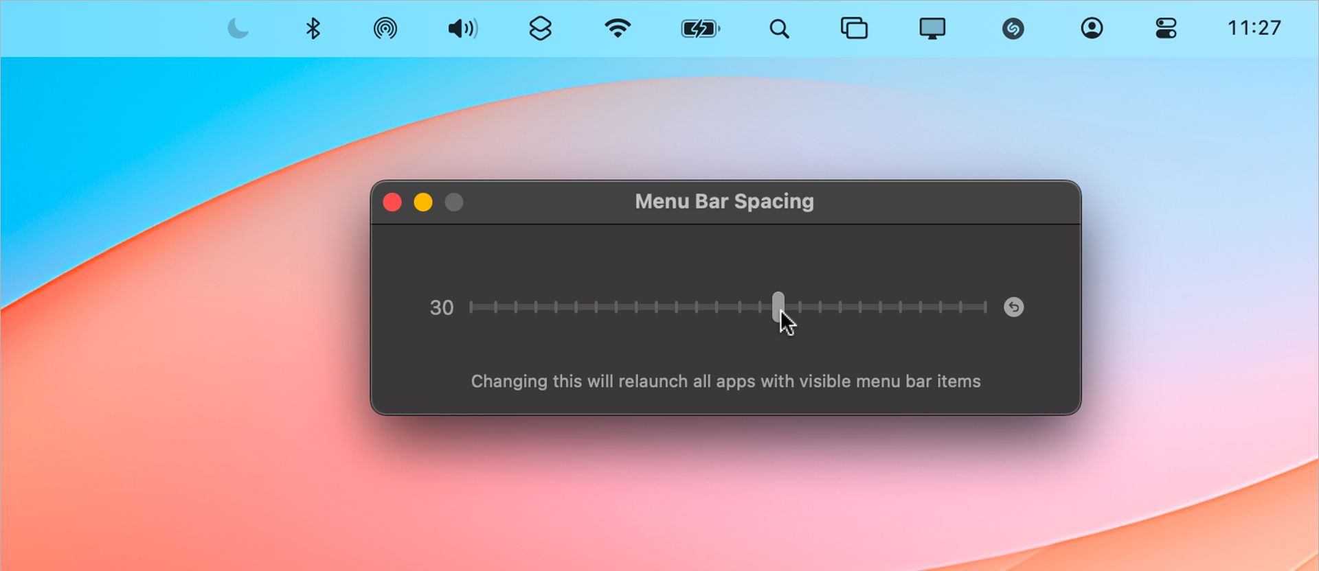 macOS • Donnez de l’espace aux icônes dans votre barre des menus